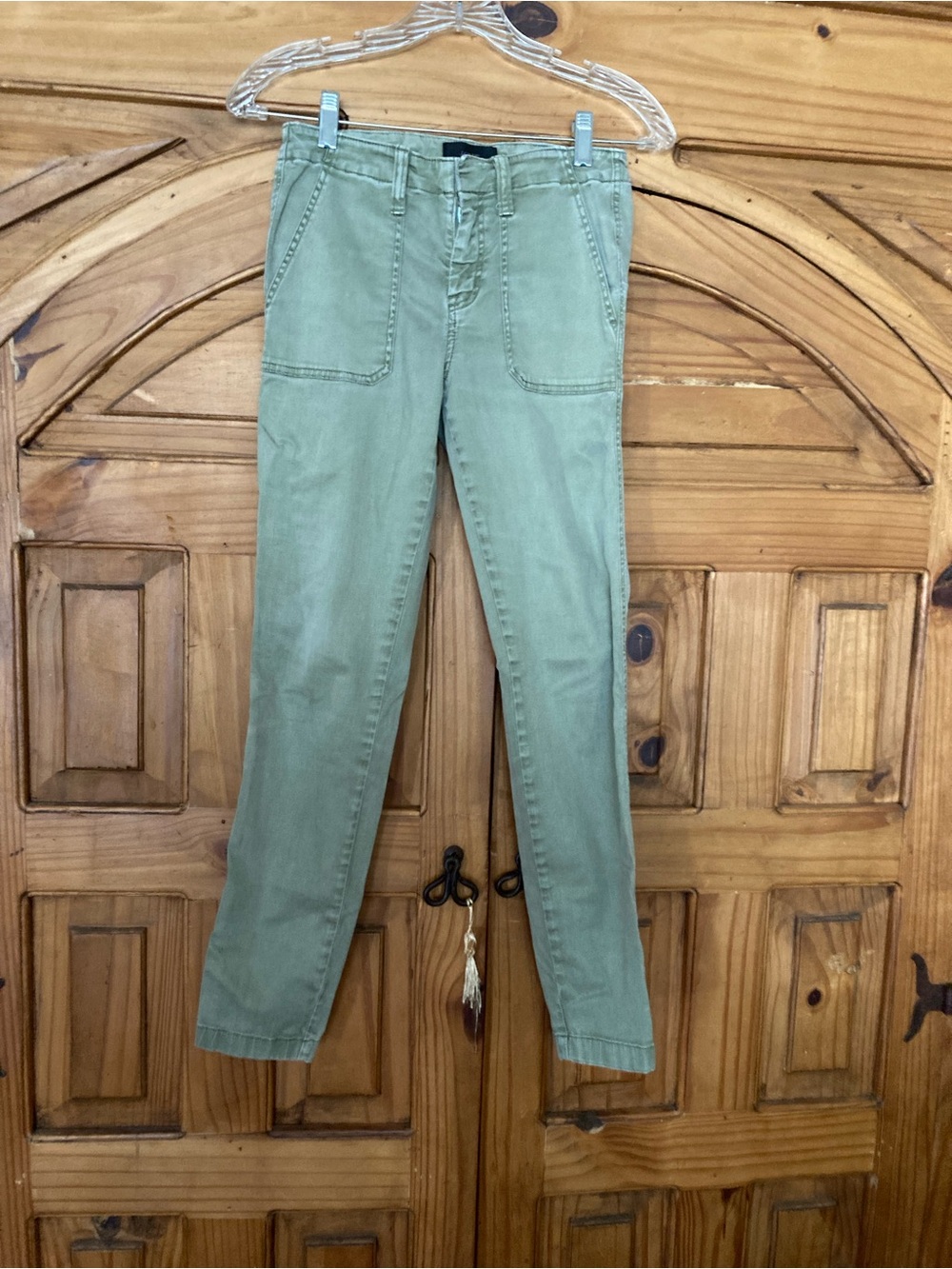 J. Crew Overdyed Olive Green Skinny Jeans 25